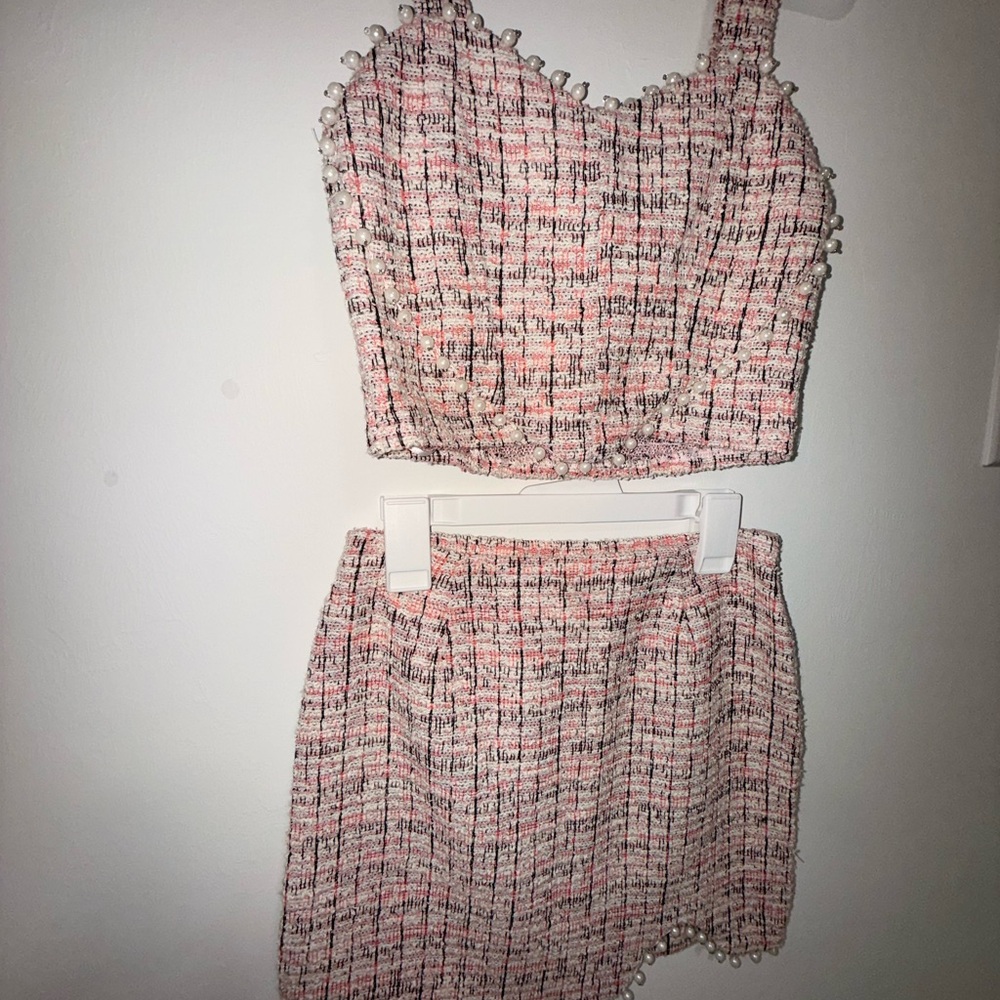 Women's Pink Tweed Skirt